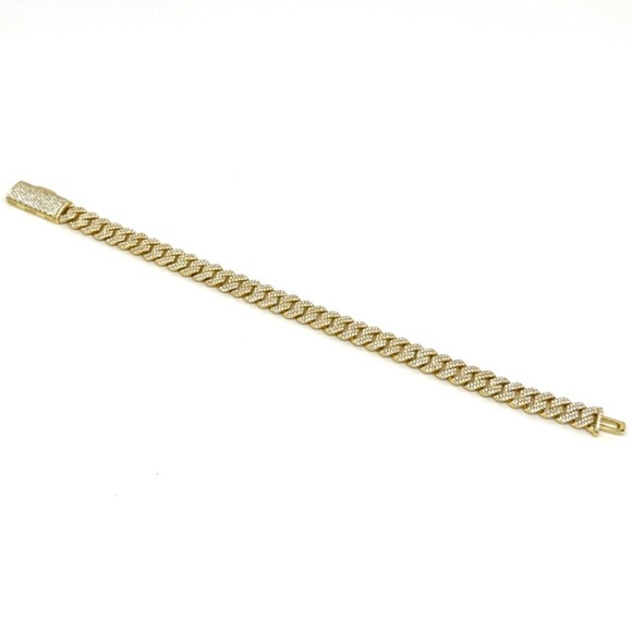 Estate Other - 18K Gold Plated, 3.4CTW Moissanite Square Miami Cuban Bracelet
